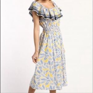SKIES ARE BLUE Dress Blue & Yellow Floral Off Shoulder NWT MEDIUM